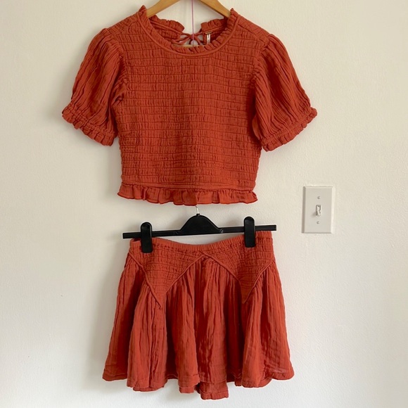 Free People A Sight To See Set Crop Top Shorts Skirt Set NWT - Picture 7 of 17